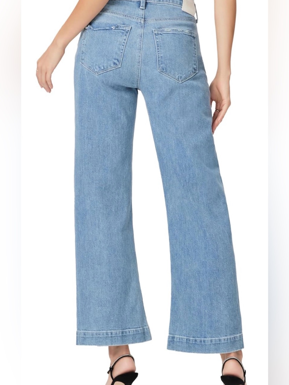 PAIGE Leenah Cropped High-Rise Wide-Leg Jeans
